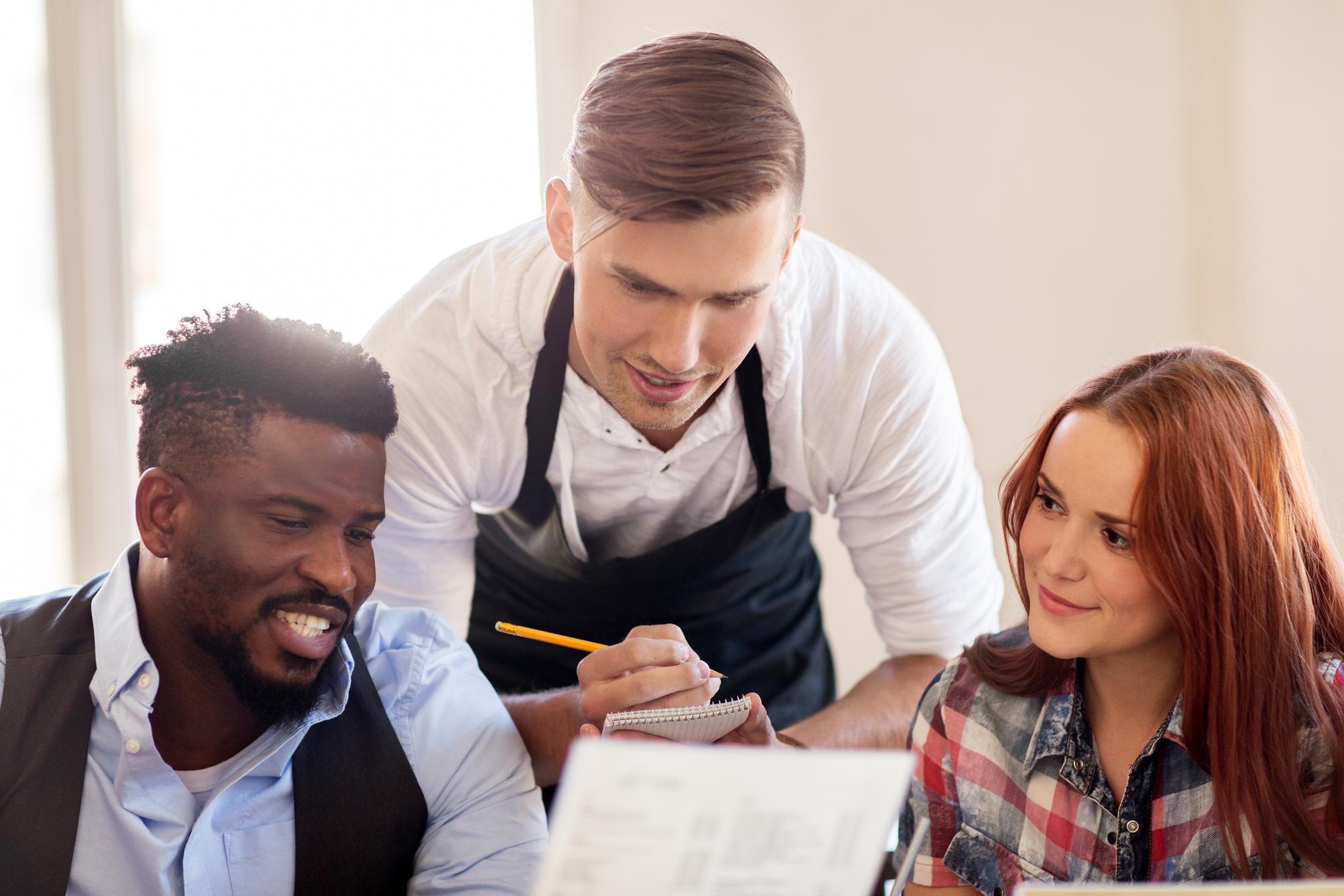 Consultation meeting with chef and notes